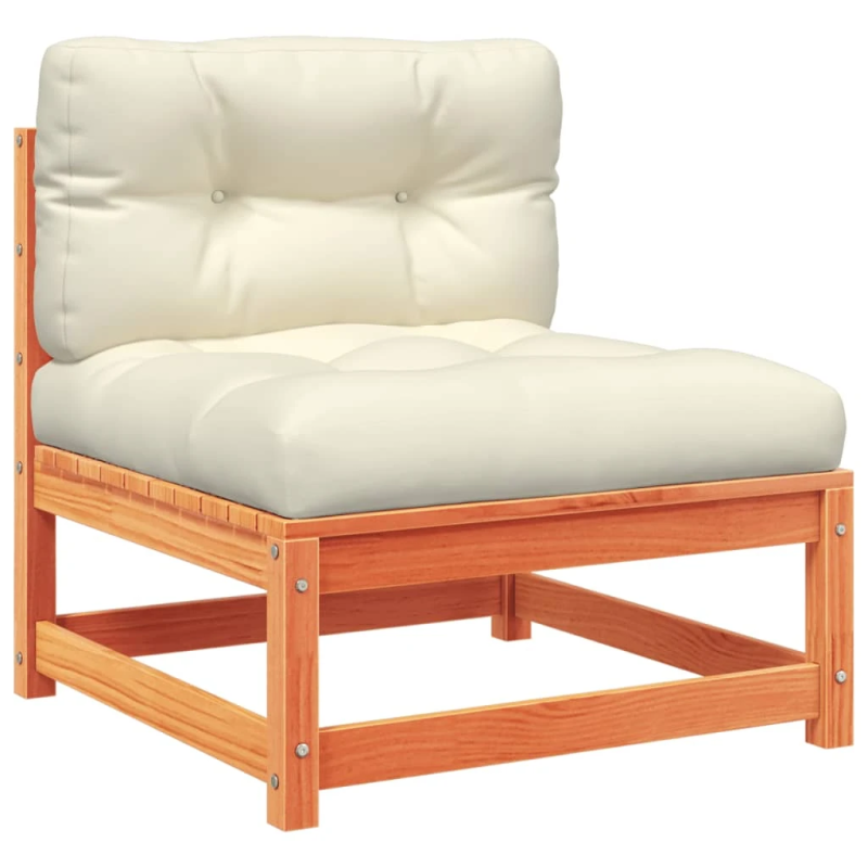 vidaXL 8-daļīgs dārza dīvānu komplekts, matrači, brūns priedes koks