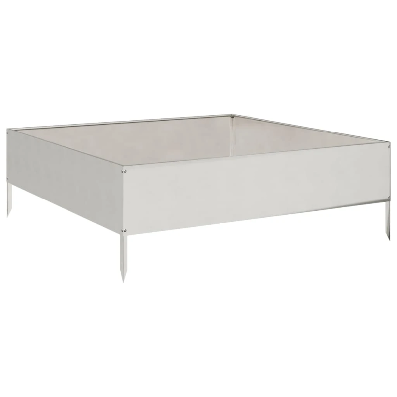 vidaXL augstā dārza puķu kaste, 100x100x33,5 cm, nerūsējošs tērauds