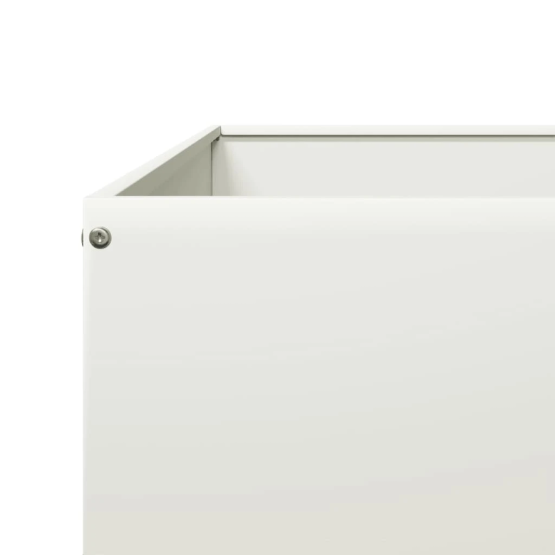 vidaXL augstā puķu kaste, balta, 100x100x25 cm, tērauds