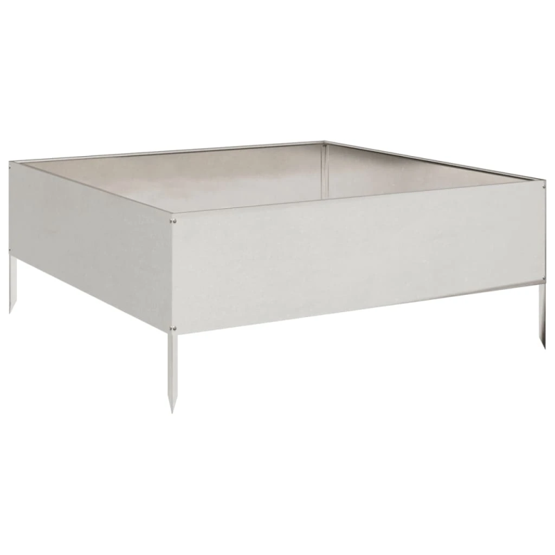 vidaXL augstā dārza puķu kaste, 100x100x25 cm, nerūsējošs tērauds