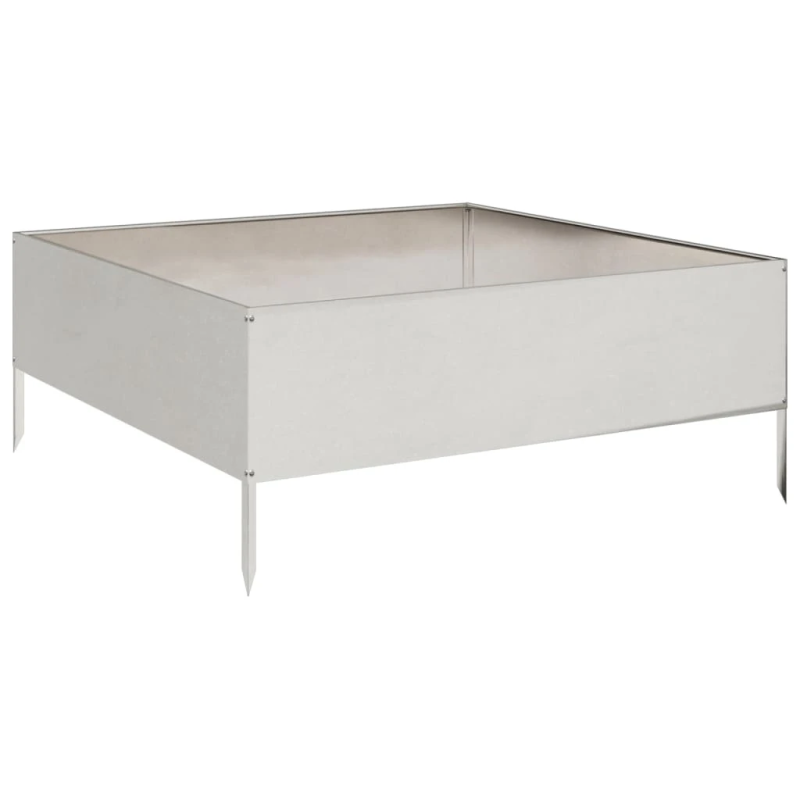 vidaXL augstā dārza puķu kaste, 100x100x25 cm, nerūsējošs tērauds