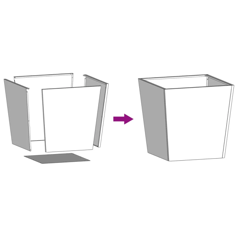 vidaXL dārza puķu kaste, melna, 50x50x50 cm, tērauds