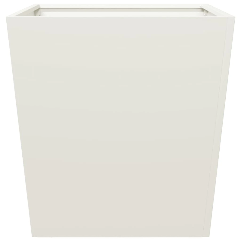 vidaXL dārza puķu kastes, 2 gab., baltas, 50x50x50 cm, tērauds