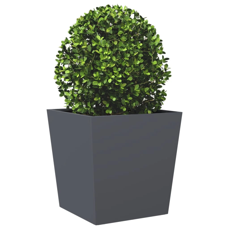 vidaXL dārza puķu kastes, 2 gab., antracītpelēkas, 50x50x50cm, tērauds