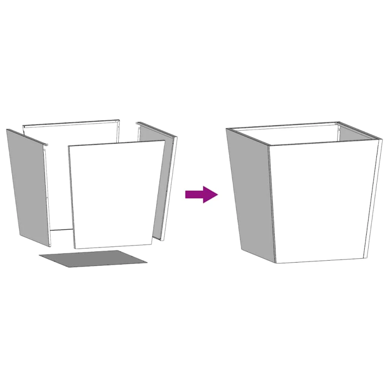 vidaXL dārza puķu kaste, 50x50x50 cm, cinkots tērauds