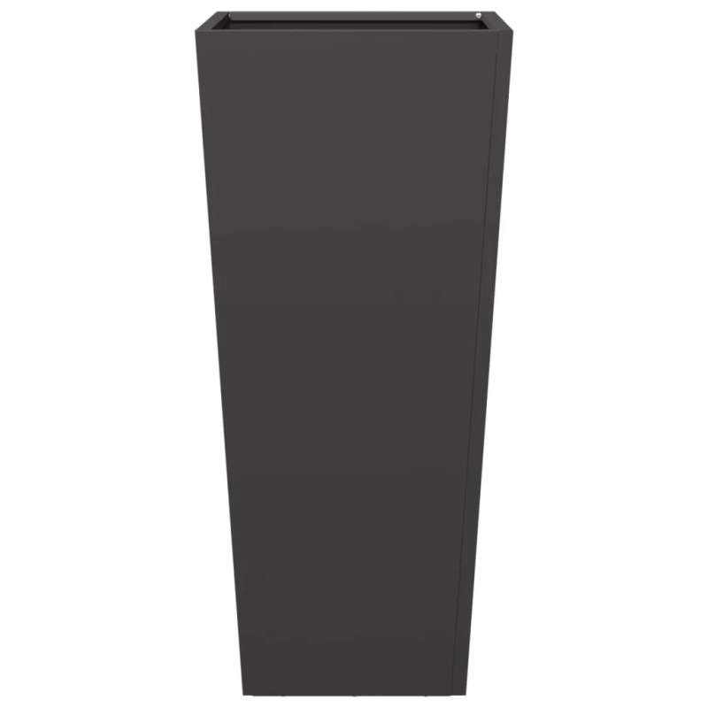 vidaXL dārza puķu kastes, 2 gab., melnas, 35x35x75 cm, tērauds