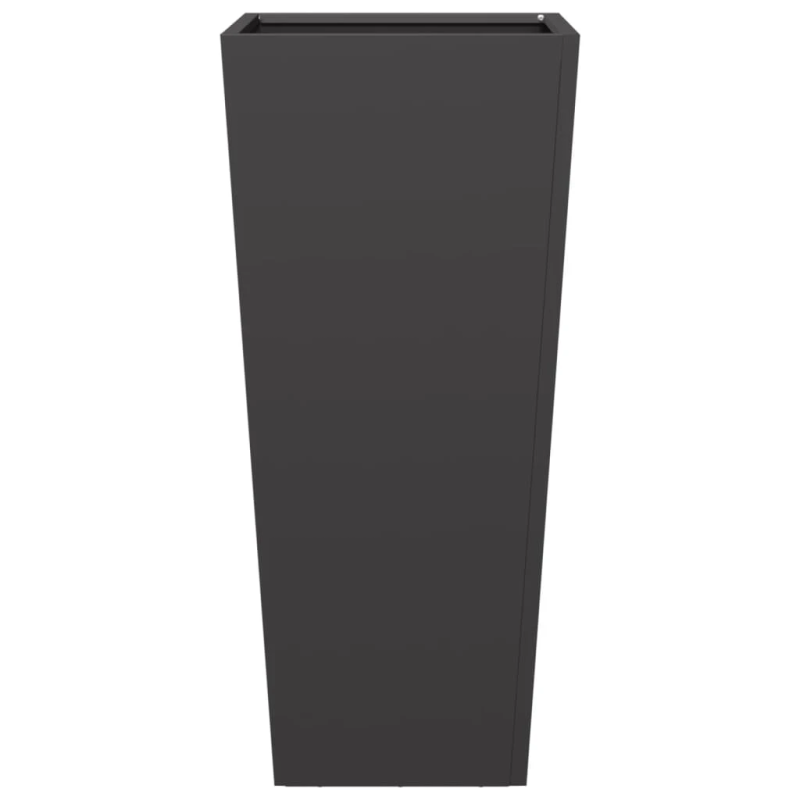 vidaXL dārza puķu kastes, 2 gab., melnas, 35x35x75 cm, tērauds