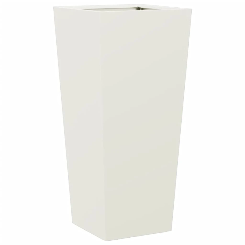 vidaXL dārza puķu kaste, balta, 35x35x75 cm, tērauds