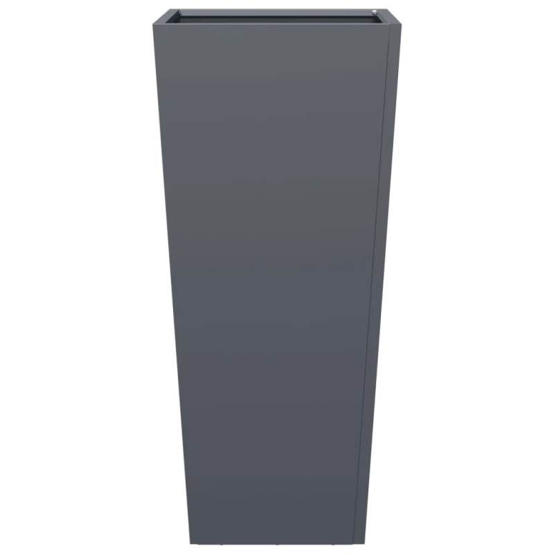 vidaXL dārza puķu kaste, pelēka, 35x35x75 cm, tērauds