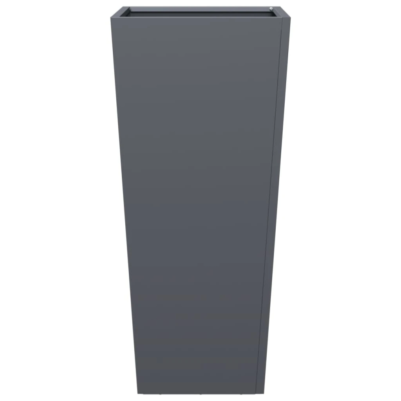 vidaXL dārza puķu kaste, pelēka, 35x35x75 cm, tērauds