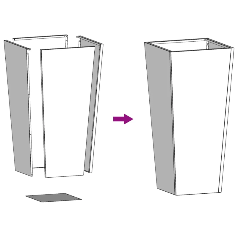 vidaXL dārza puķu kastes, 2 gab., antracītpelēkas, 35x35x75cm, tērauds