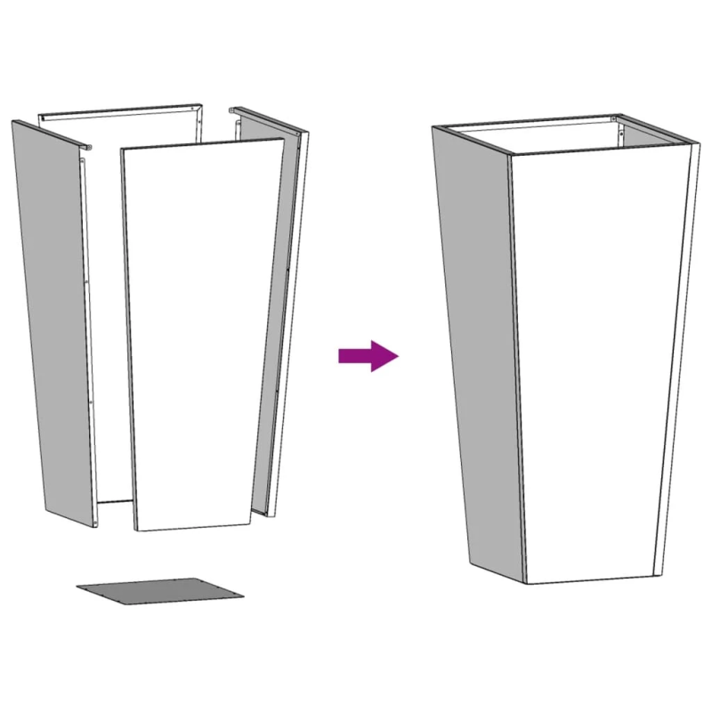 vidaXL dārza puķu kaste, olīvu zaļa, 35x35x75 cm, tērauds