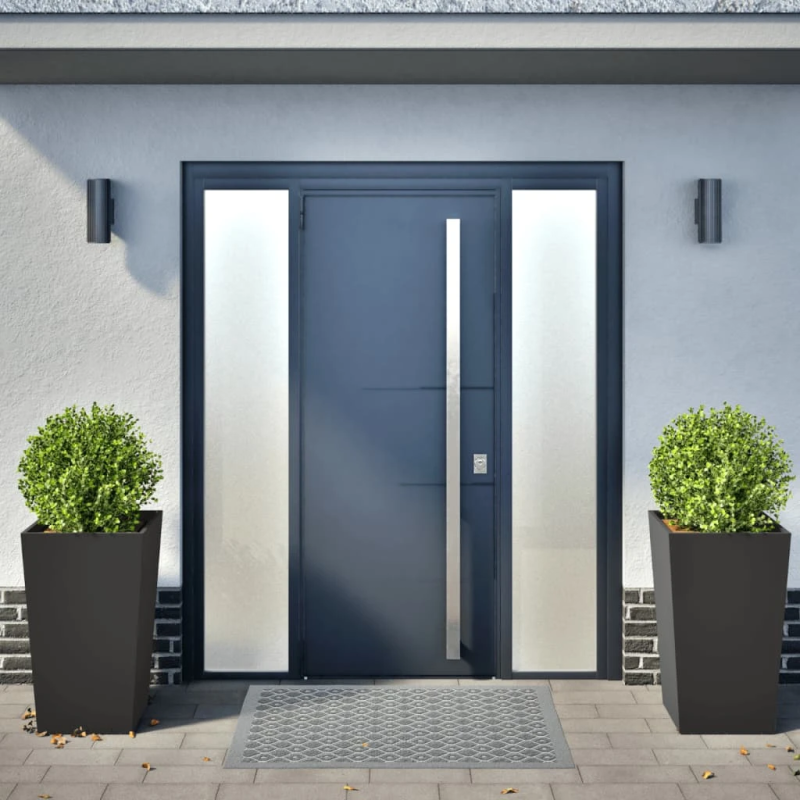 vidaXL dārza puķu kastes, 2 gab., melnas, 45x45x75 cm, tērauds