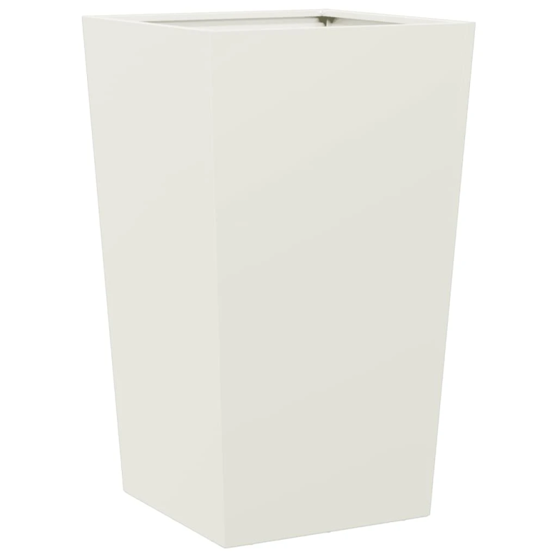 vidaXL dārza puķu kastes, 2 gab., baltas, 45x45x75 cm, tērauds