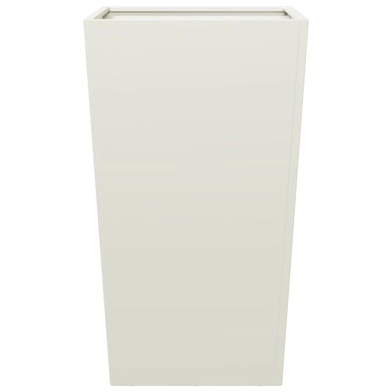 vidaXL dārza puķu kastes, 2 gab., baltas, 45x45x75 cm, tērauds