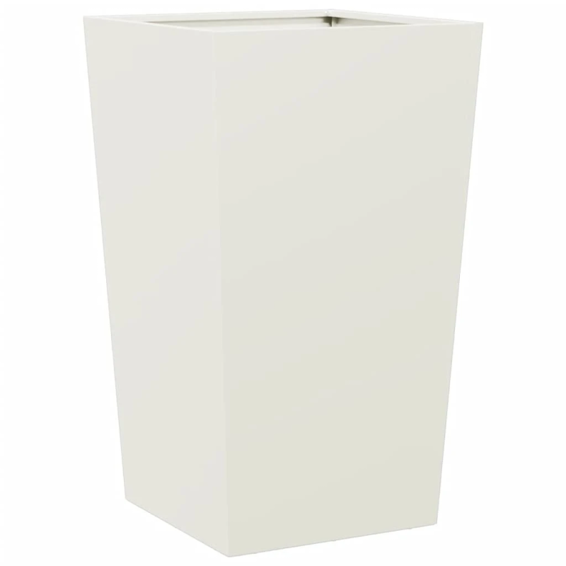 vidaXL dārza puķu kastes, 2 gab., baltas, 45x45x75 cm, tērauds