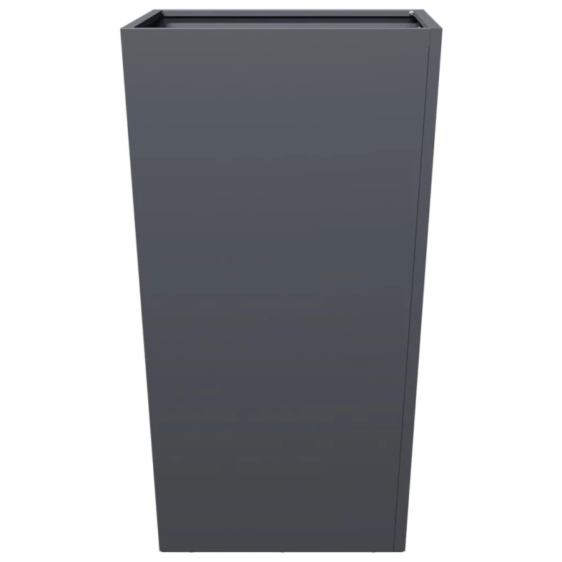 vidaXL dārza puķu kaste, pelēka, 45x45x75 cm, tērauds