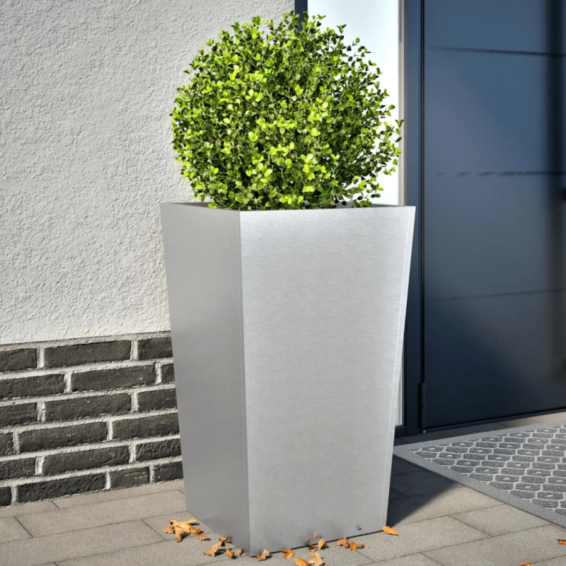 vidaXL dārza puķu kastes, 2 gab., 45x45x75 cm, cinkots tērauds