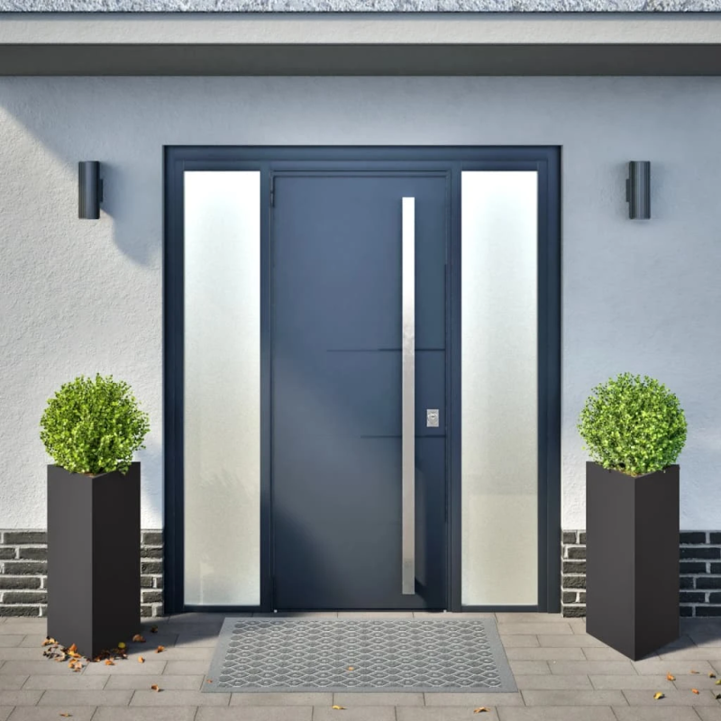 vidaXL dārza puķu kastes, 2 gab., melnas, 40x34,5x70 cm, tērauds