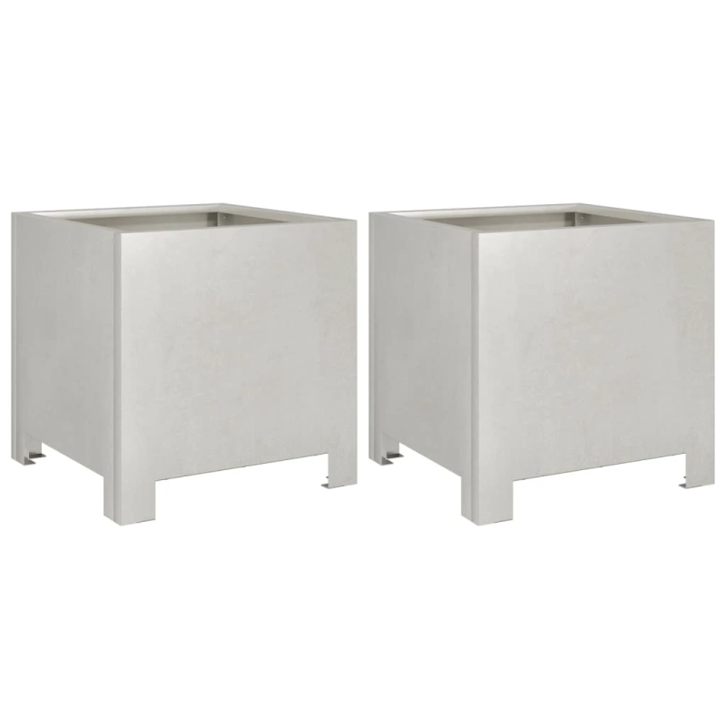 vidaXL dārza puķu kastes, 2 gab., 30x30x30 cm, nerūsējošs tērauds