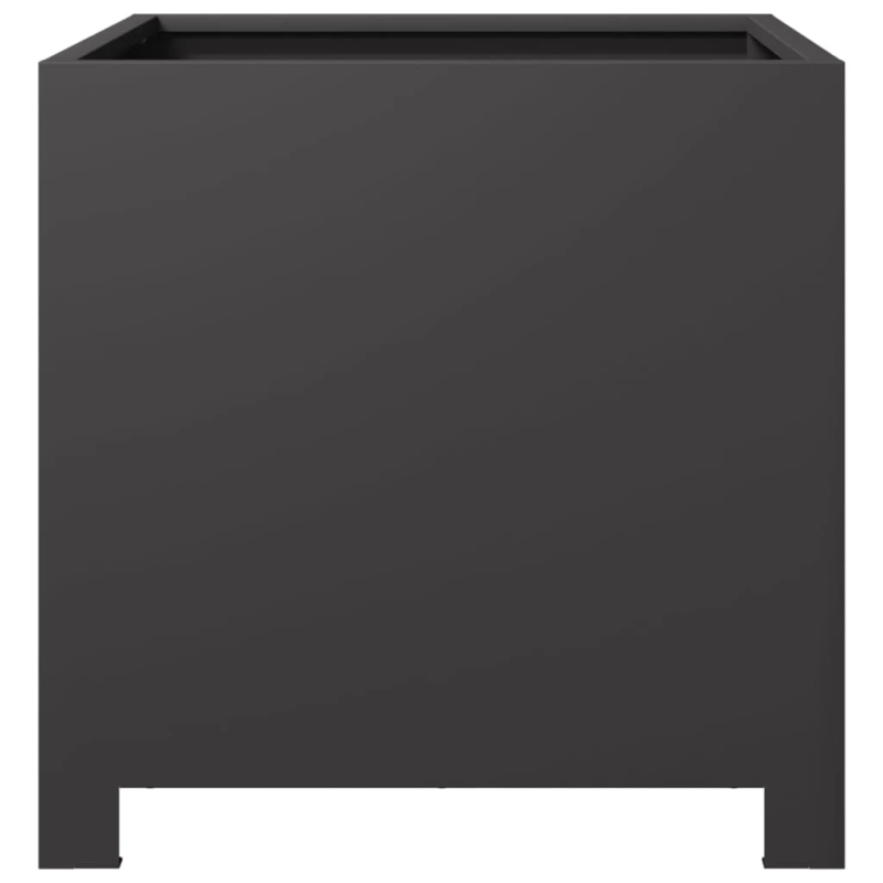 vidaXL dārza puķu kastes, 2 gab., melnas, 40x40x40 cm, tērauds