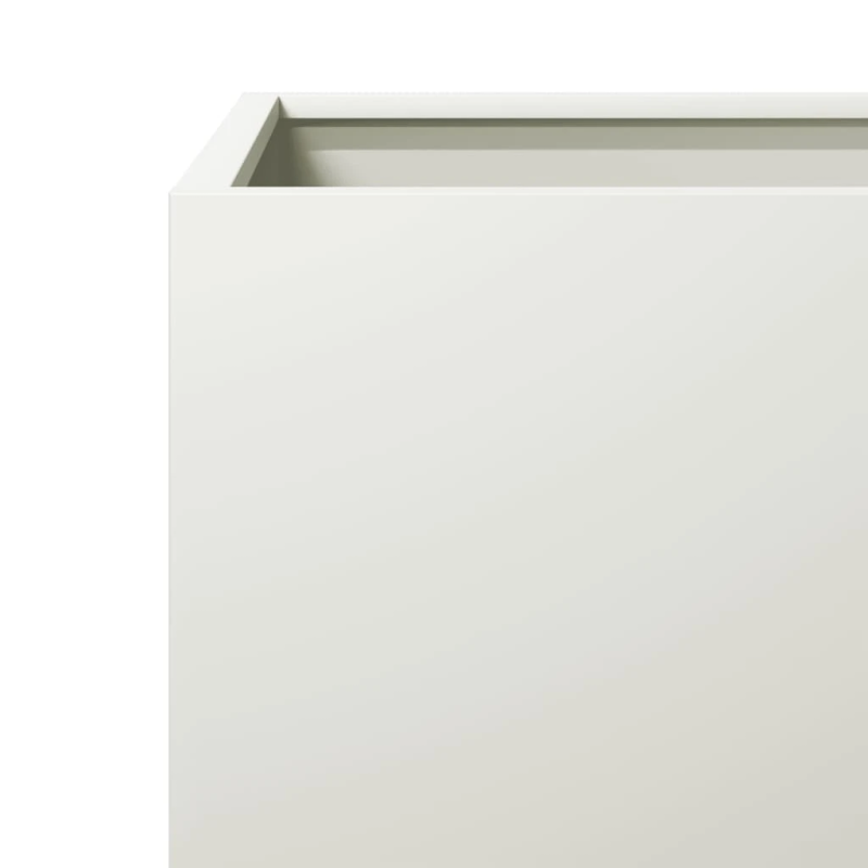 vidaXL dārza puķu kastes, 2 gab., baltas, 40x40x40 cm, tērauds