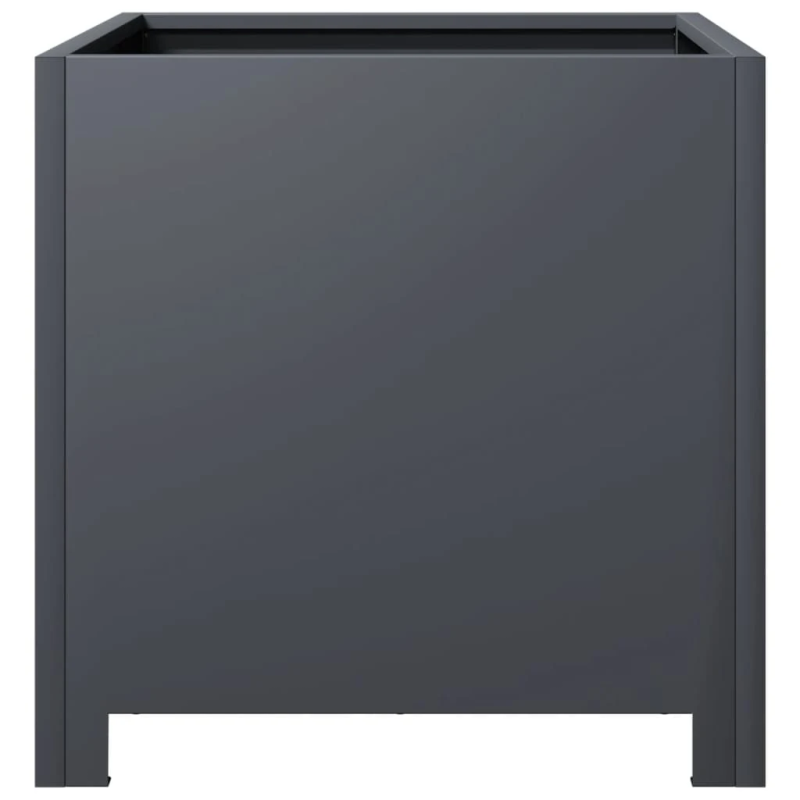 vidaXL dārza puķu kaste, pelēka, 40x40x40 cm, tērauds