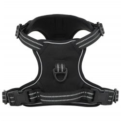 vidaXL suņu siksnas ar atstarojošām svītrām, regulējamas, melnas, XL