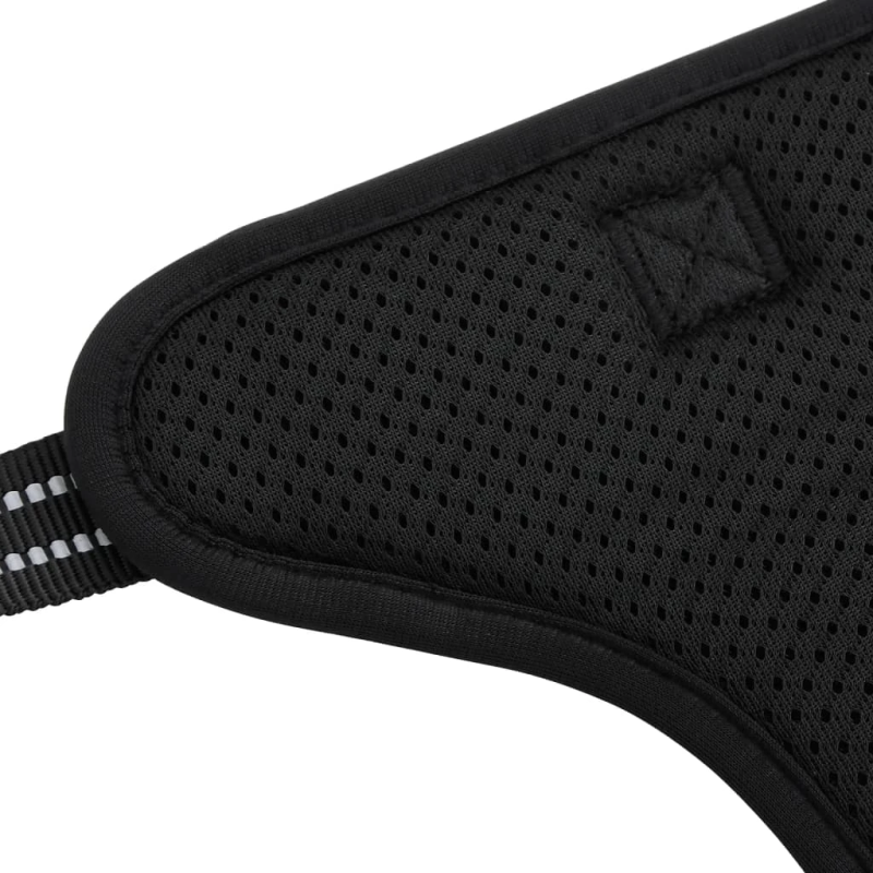 vidaXL suņu siksnas ar pavadu un kakla siksnu, regulējamas, melnas, M