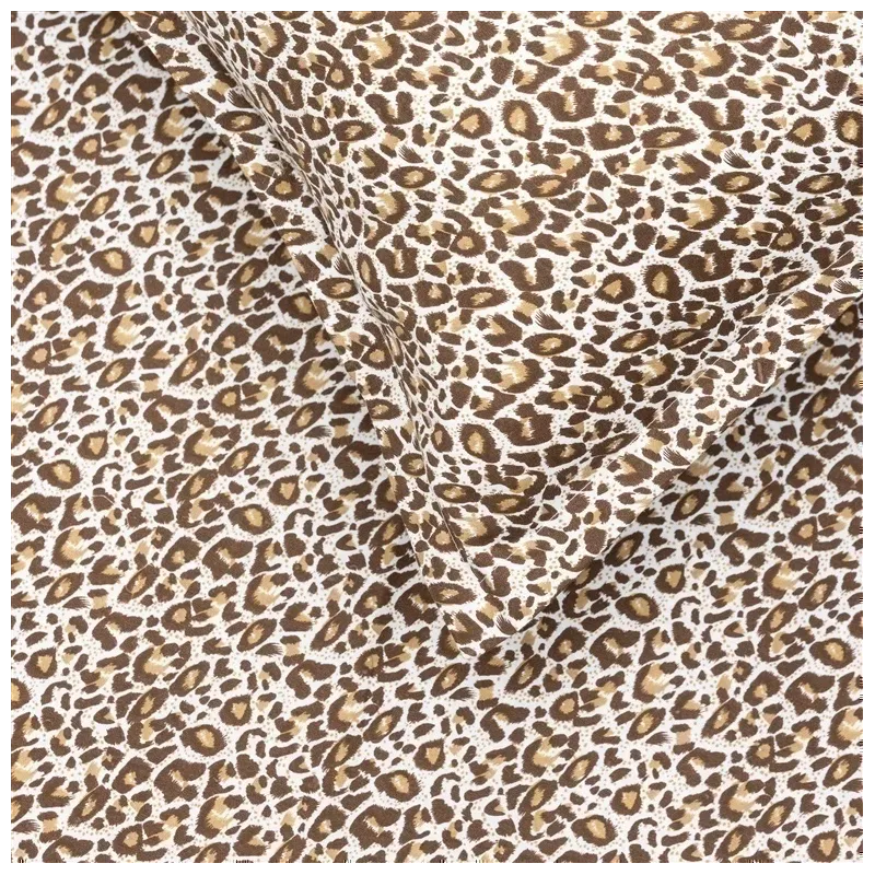 Voodipesukomplekt Okko Leopard, pruunikas, 140 x 200 cm