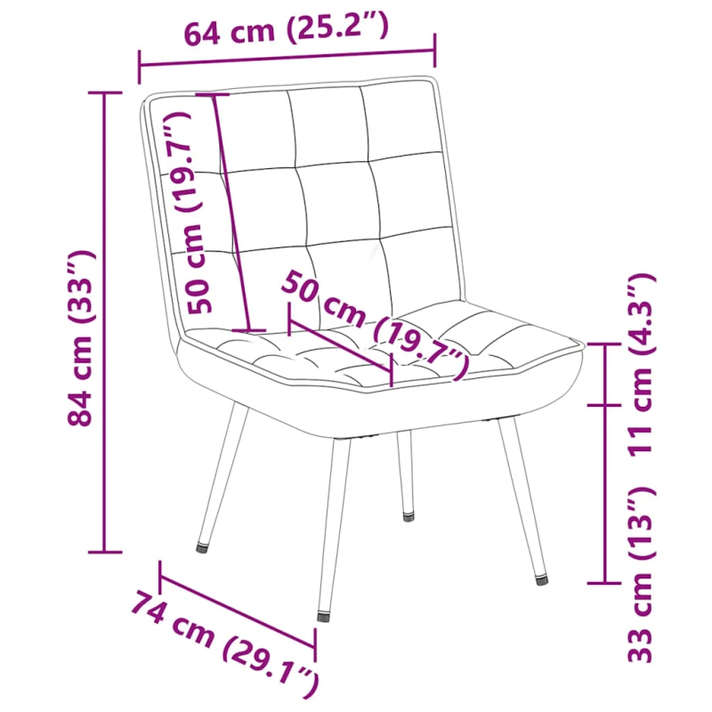vidaXL Relaksējošais Krēsls Brūns 64x74x84 cm Samts