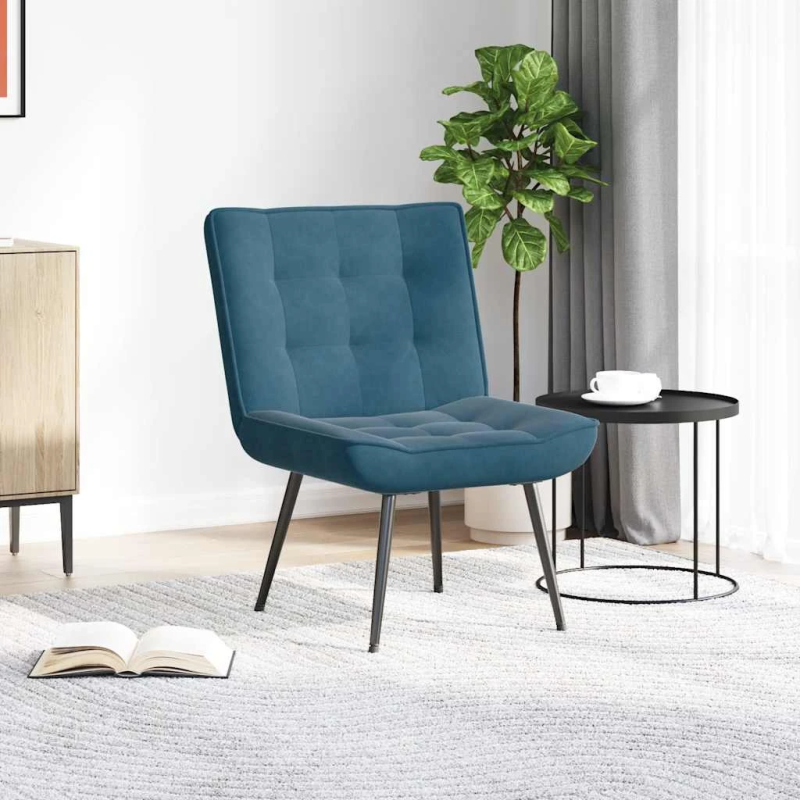 vidaXL Relaksējošais Krēsls Zils 64x74x84 cm Samts