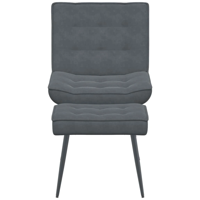 vidaXL atpūtas krēsls ar kājsoliņu, tumši pelēks samts