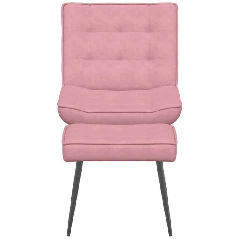 vidaXL atpūtas krēsls ar kājsoliņu, rozā samts