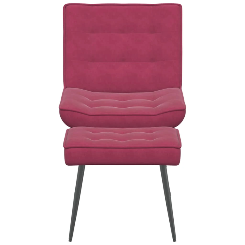 vidaXL atpūtas krēsls ar kāju balstu, vīnsarkans samts