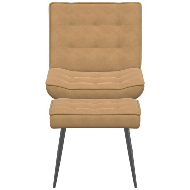 vidaXL atpūtas krēsls ar kājsoliņu, brūns samts