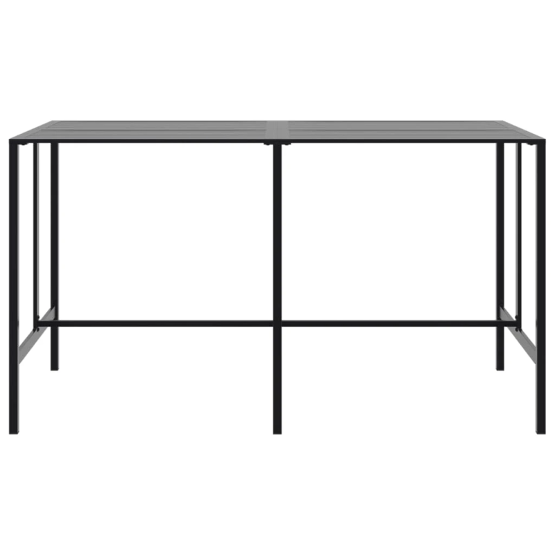 vidaXL bāra galds, melns, 200x100x110 cm, pulverkrāsots tērauds