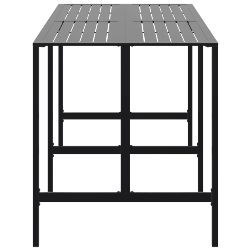 vidaXL bāra galds, melns, 200x100x110 cm, pulverkrāsots tērauds