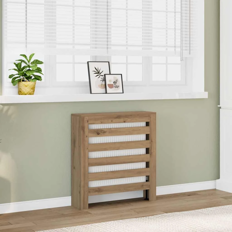 vidaXL radiatora pārsegs, koka krāsa, 78x20x82 cm, inženierijas koks