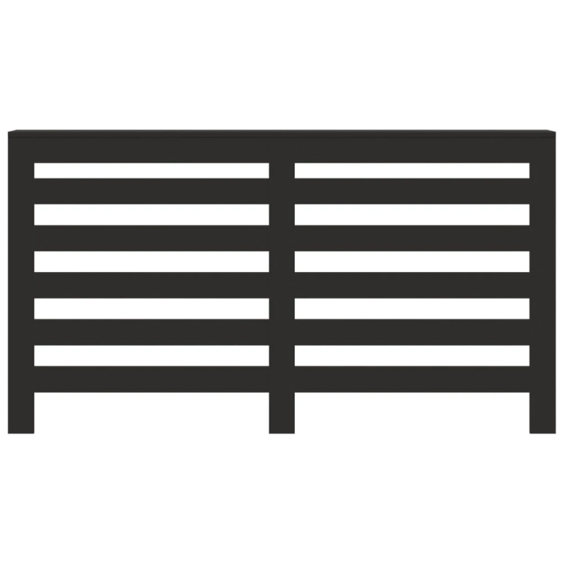 vidaXL radiatora pārsegs, melns, 149x20x82 cm, inženierijas koks