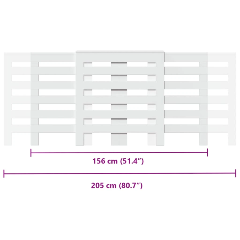 vidaXL radiatora pārsegs, balts, 205x21,5x83,5 cm, inženierijas koks