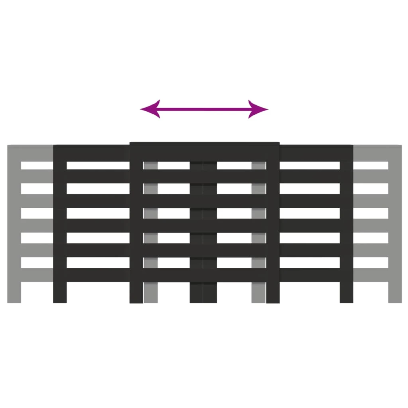 vidaXL radiatora pārsegs, melns, 205x21,5x83,5 cm, inženierijas koks