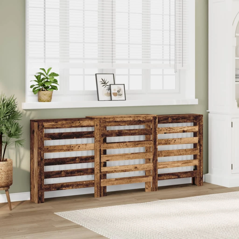 vidaXL radiatora pārsegs, koka krāsā, 205x21,5x83,5 cm, koks