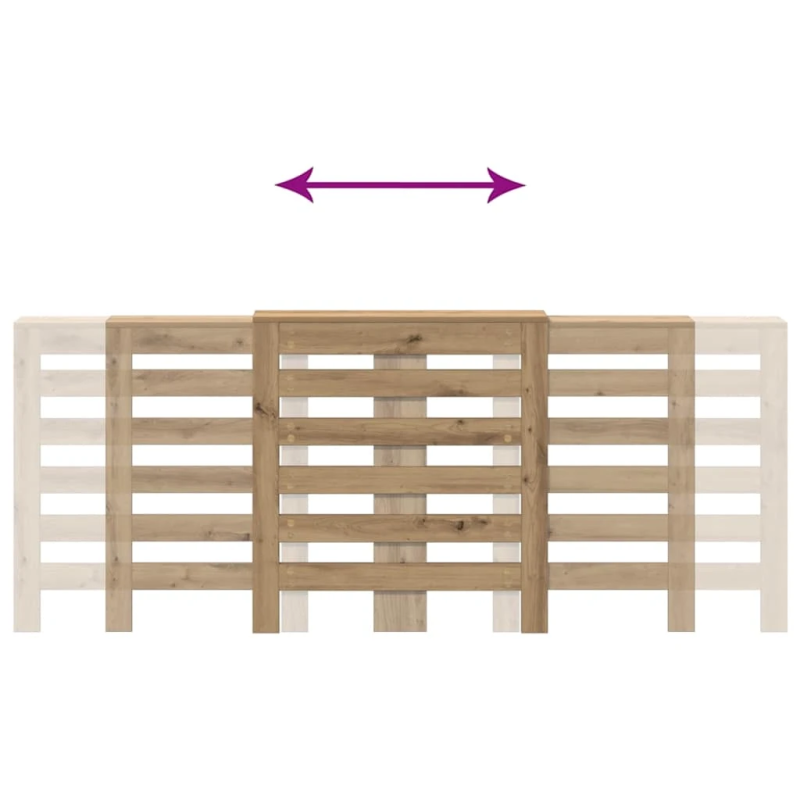 vidaXL radiatora pārsegs, koka krāsa, 205x21,5x83,5 cm, koks