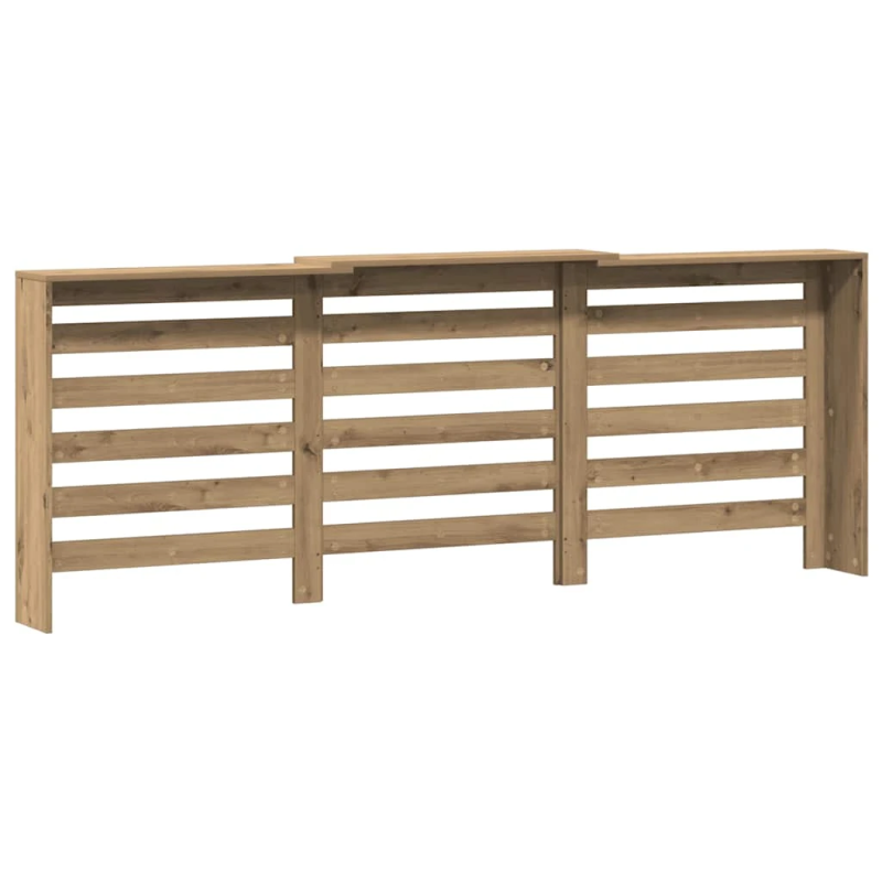 vidaXL radiatora pārsegs, koka krāsa, 205x21,5x83,5 cm, koks