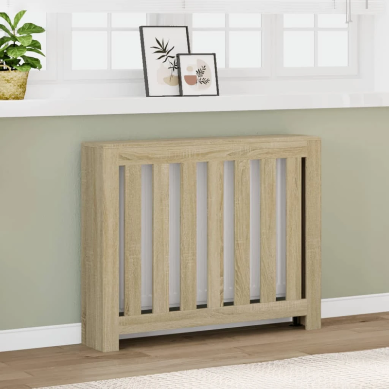 vidaXL radiatora pārsegs, ozola krāsa, 104x20x82 cm, inženierijas koks