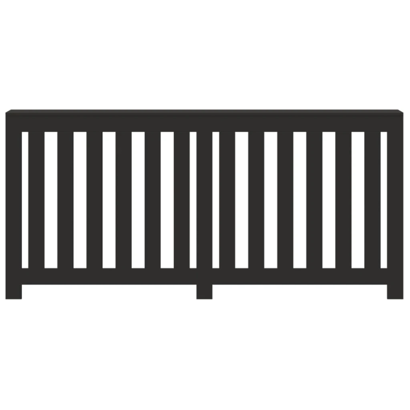 vidaXL radiatora pārsegs, melns, 175x20x82 cm, inženierijas koks