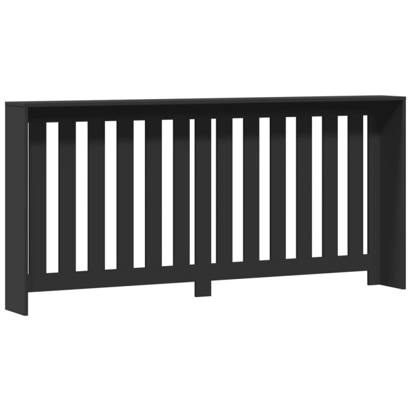vidaXL radiatora pārsegs, melns, 175x20x82 cm, inženierijas koks