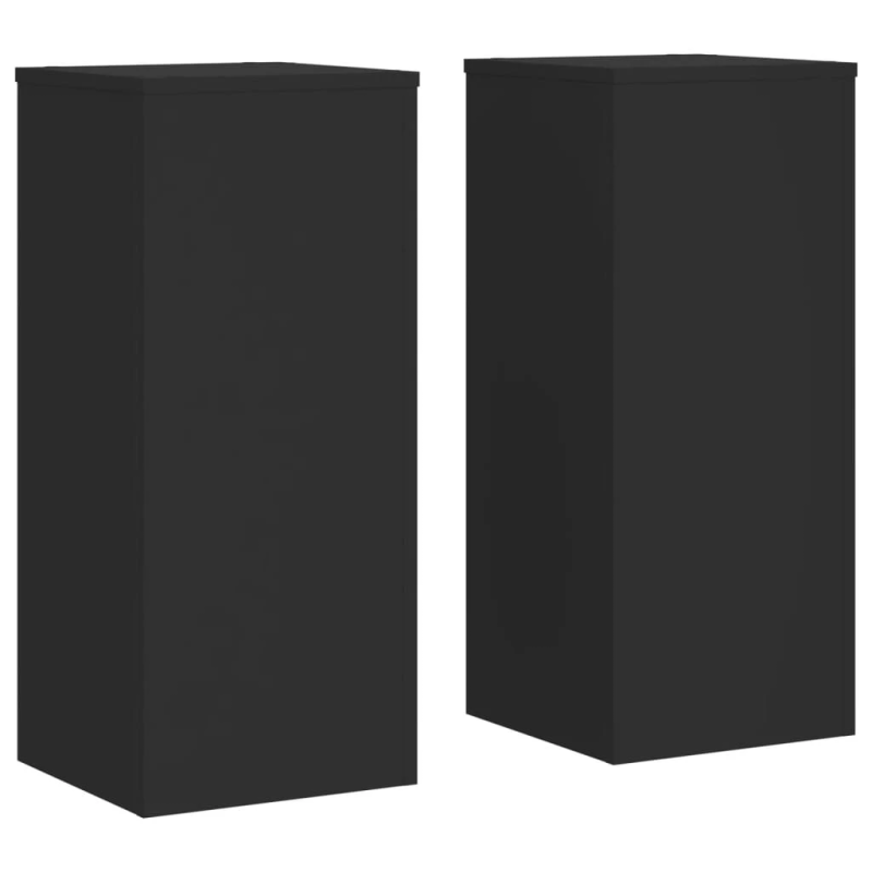 vidaXL augu statīvi, 2 gab., melni, 30x30x70 cm, inženierijas koks
