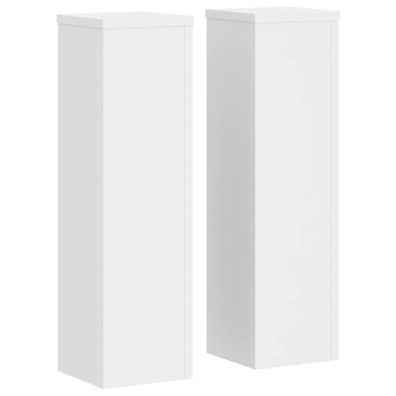 vidaXL augu statīvi, 2 gab., balti, 17x17x60 cm, inženierijas koks